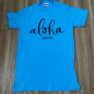 aloha hawaii blue t-shirt